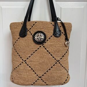BRIGHTON CARRE RAFFIA SHOULDER HANDBAG—FERRARA EDITION